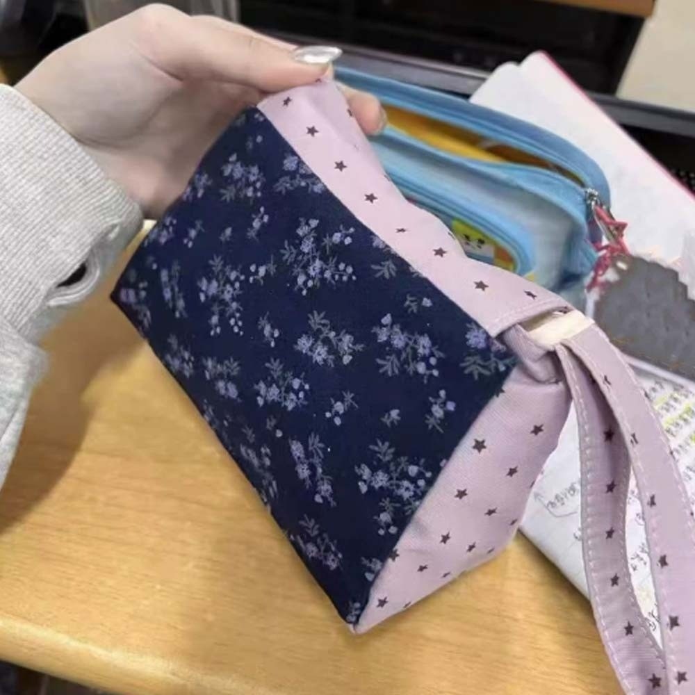 Korean Lifestyle & Kids Boutique - Purple Print Floral Makeup Bag Star