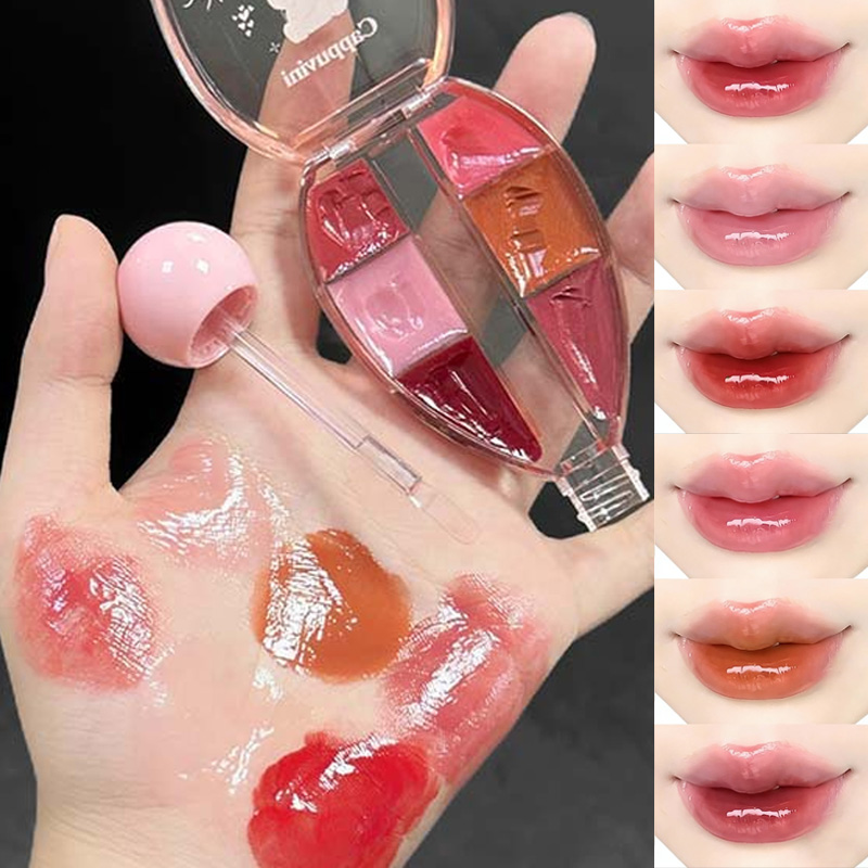 6 Color Mirror Lip Gloss Palet - огляд і ціна Lip Tint Korean