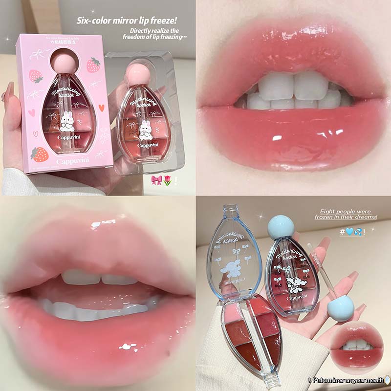 6 Color Mirror Lip Gloss Palet - огляд і ціна Lip Tint Korean