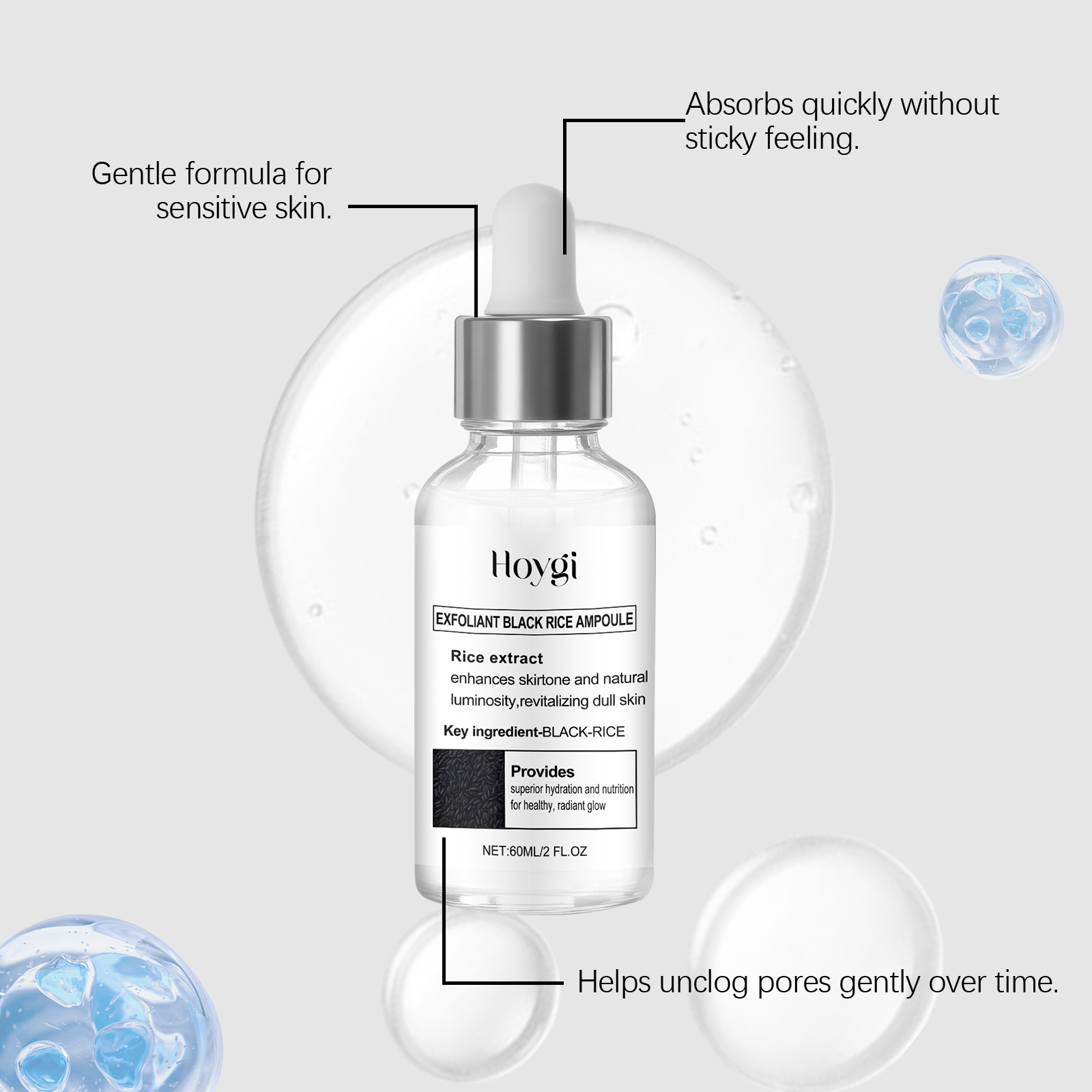 Glow Rice Ampoule White Black  - огляд і ціна Essence Serum Toner