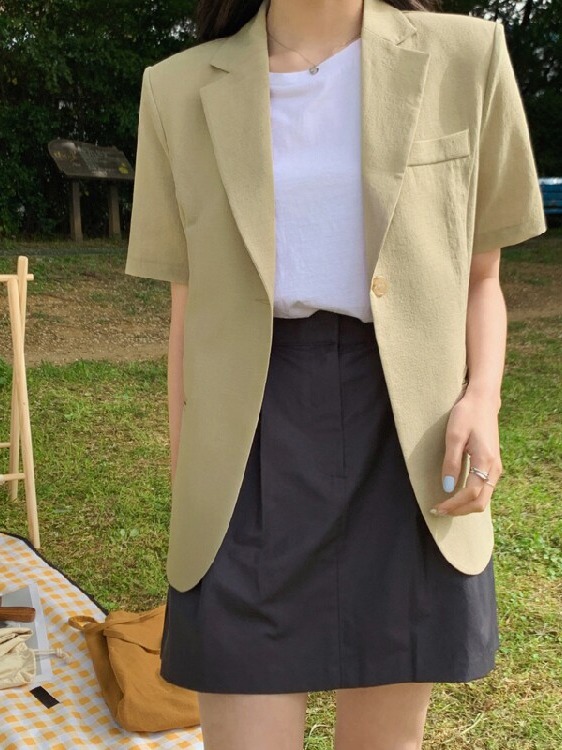 Women's Short Sleeve Suit Jack - огляд і ціна Korean Lifestyle & Kids Boutique