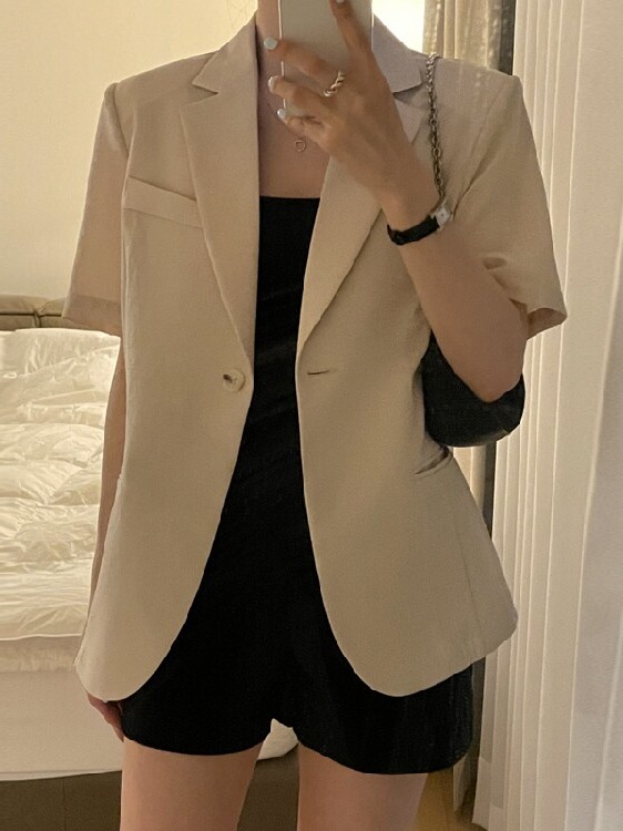 Women's Short Sleeve Suit Jack - огляд і ціна Korean Lifestyle & Kids Boutique
